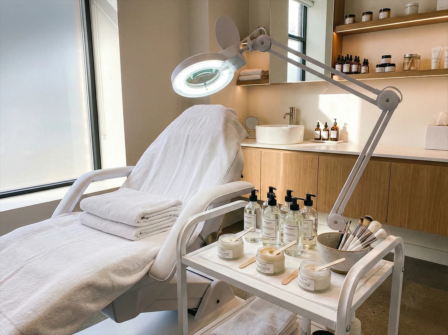 Ilustrační fotografie pro péči o pleť (kosmetika, obočí, řasy).